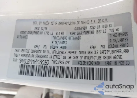 2017 Toyota Yaris Ia from USA, damaged, VIN 3MYDLBYV1HY166390
